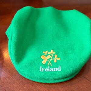 Green Ireland newsboy cap with Shamrock Embroidery